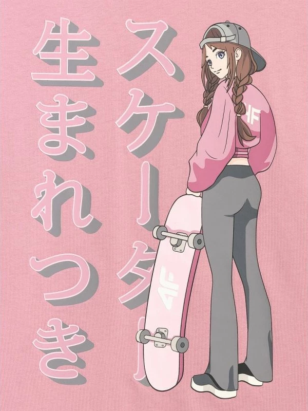 Maicë oversize për vajza 4F, me print