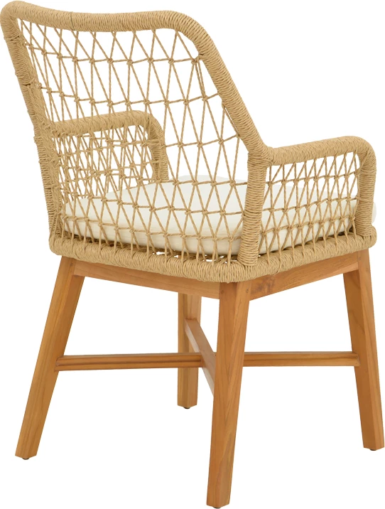 Tavolinë me karrige Elaiza-Kenda 5 pjesë dru teak, ngjyrë natyrale-bezhë, D120x75cm