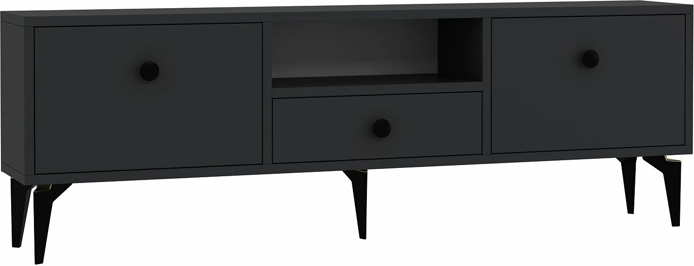 Komodë për TV Skye Decor, 1300-DROP-1, antracit, e zezë