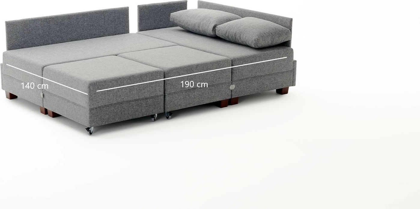 Kënd-sofë krevate Fly, ngjyrë antracit, Atelier del Sofa