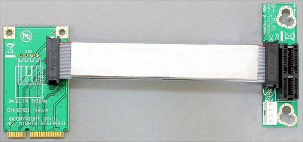 Adapter riser DeLOCK 41370, mini PCIe në PCIe x1, kabëll fleksibël 13 cm