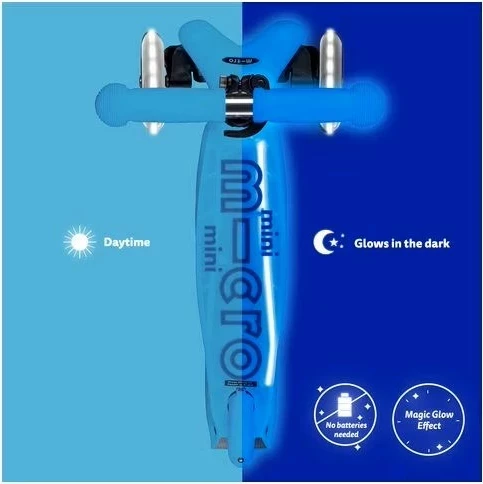 Skuter Micro Mini Micro Deluxe Glow LED Plus, Turquoise