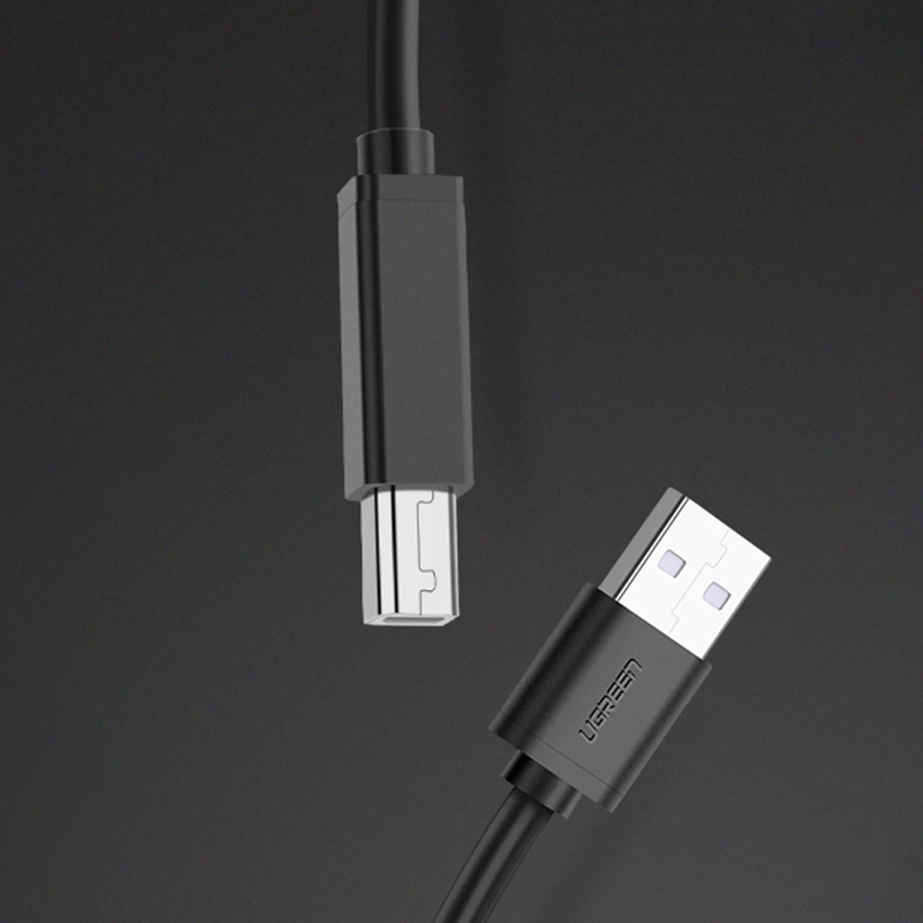 Kabllo printeri Ugreen US122, USB-B në USB-A, 10m, e zezë