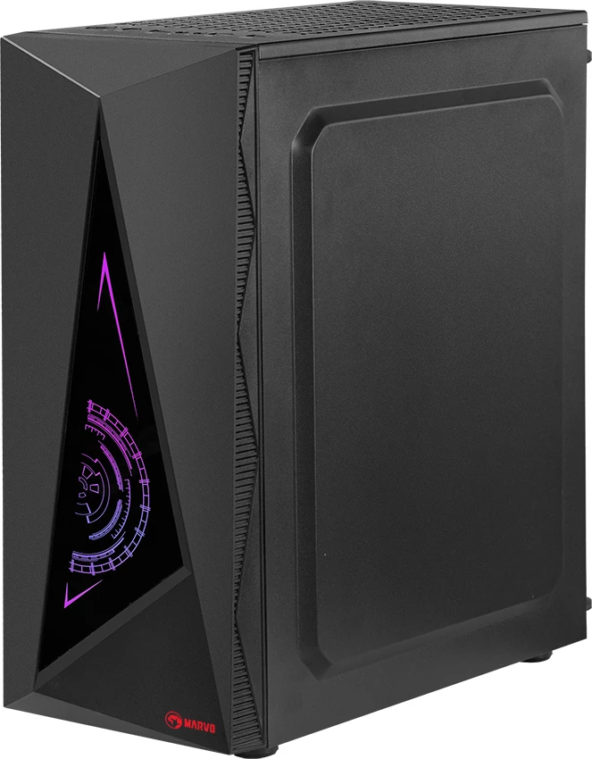 Kasë Marvo CA-119 ATX mid-tower, RGB, xham i temperuar, e zezë