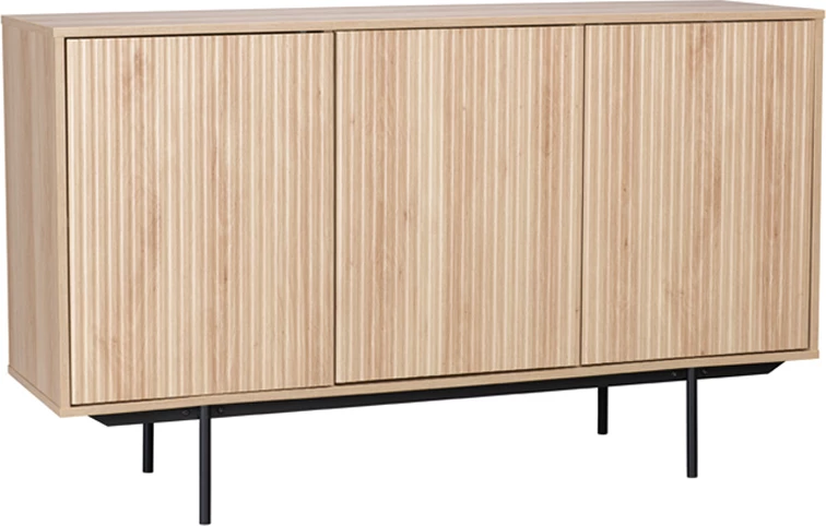 Bufe Rigote me 3 dyer, ngjyrë sonoma e zezë, 140x39x82.8 cm