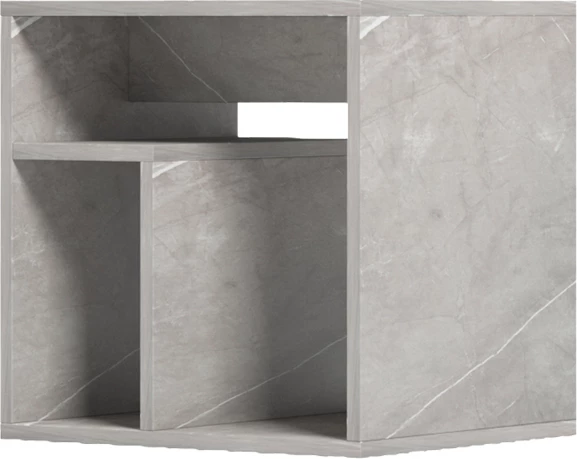 Tavolinë anësore Doublo, pamje mermeri gri-bezhë, 40x35x40cm