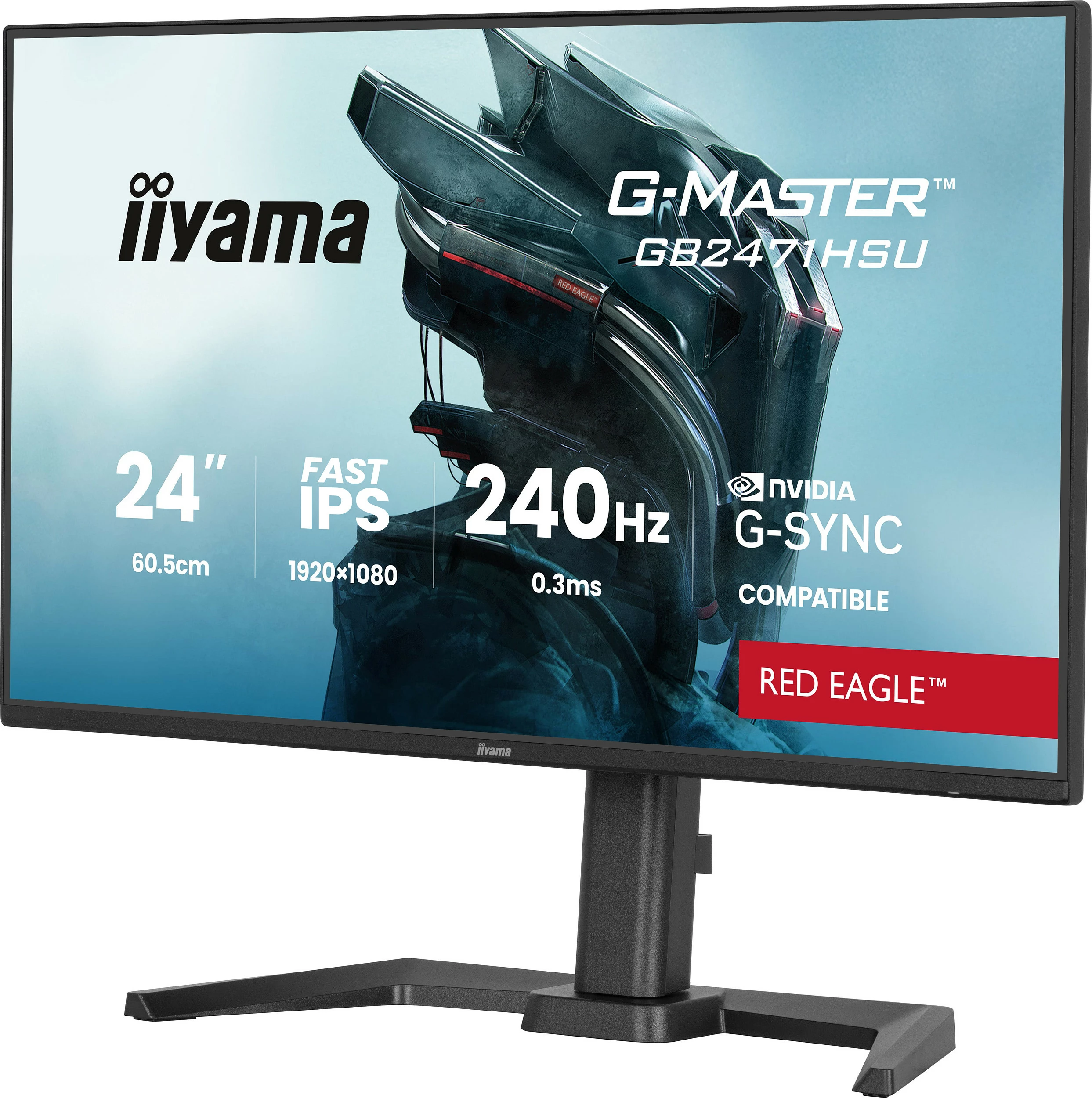 Monitor gaming iiyama G-MASTER GB2471HSU-B1, 23.8", Full HD, IPS, 240Hz, 0.3ms, i zi