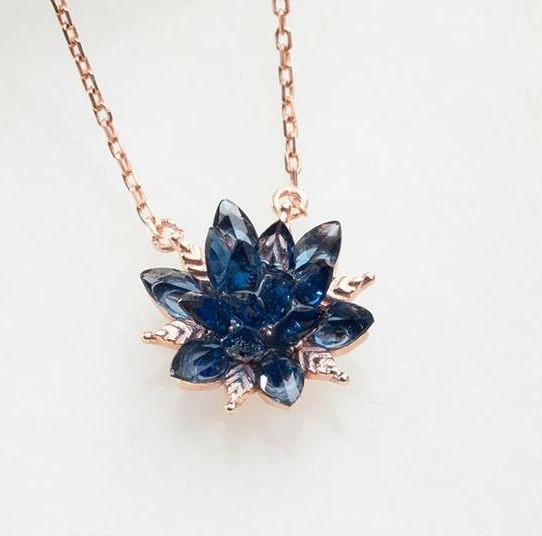 Qafore argjendi, ngjyrë navy blue dhe rozë gold, Jumeon, NRZ999291