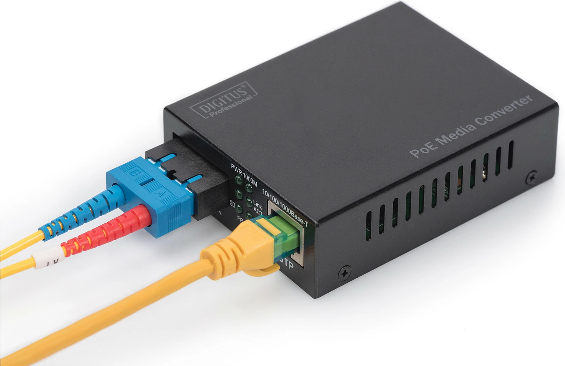 Konvertues media PoE Digitus Gigabit RJ45/SC, Single-Mode, 1000Mbps, i zi
