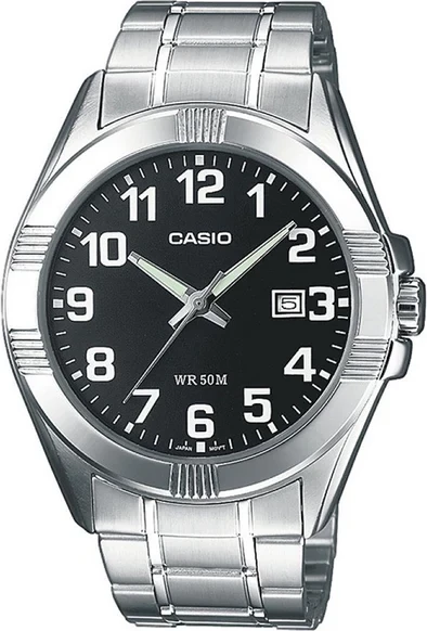 Orë dore Casio MTP-1308D-1B, e argjendtë/zezë