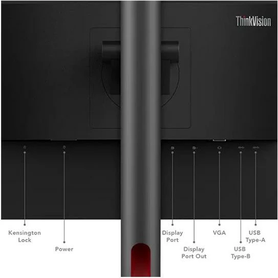 Monitor Lenovo ThinkVision T24d-30 24" TFT/LCD, klasa energjisë D, i zi