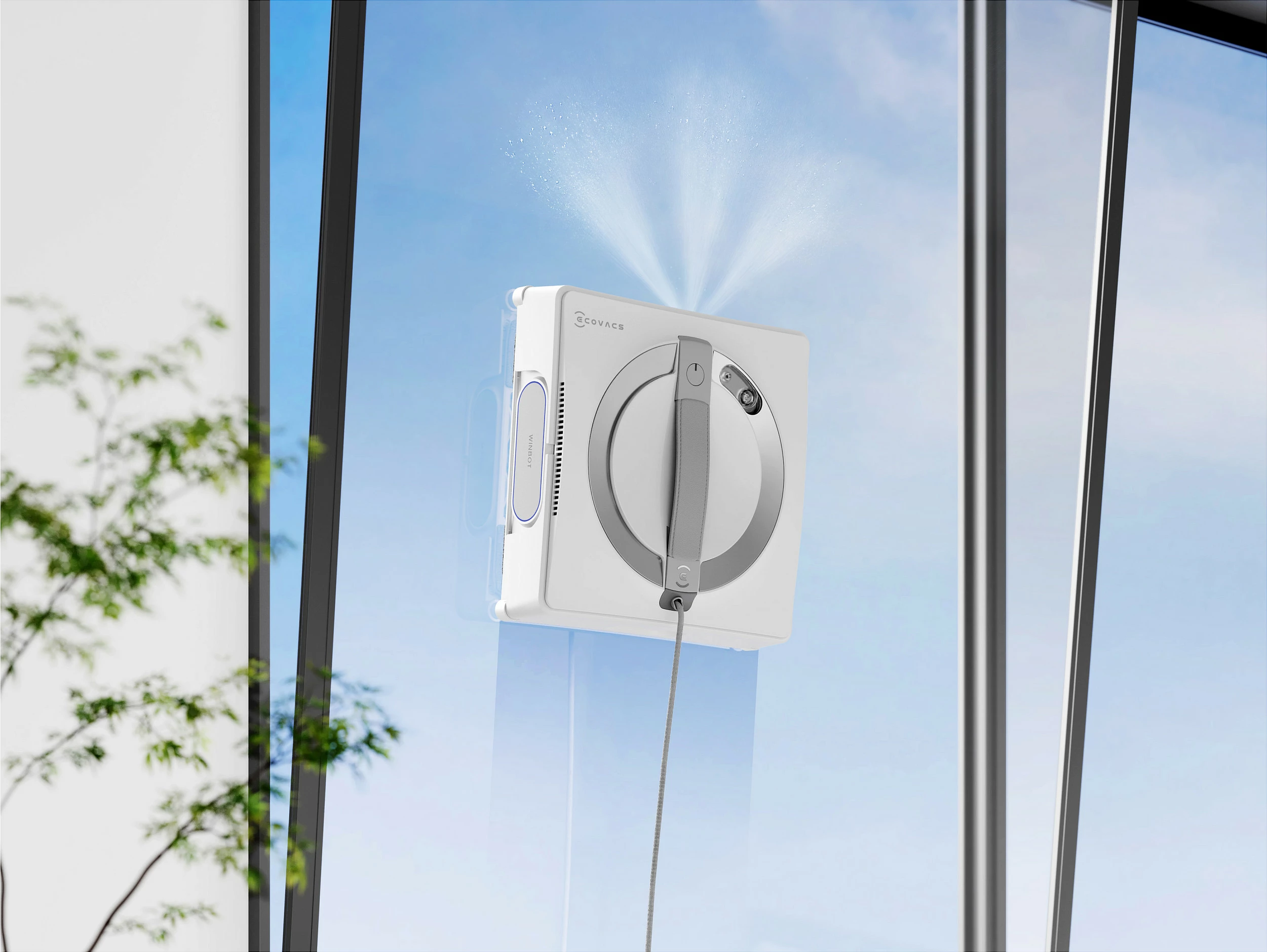 Robot pastrimi dritaresh ECOVACS WINBOT W2 PRO OMNI, thithje, bateri 4500 mAh, i bardhë