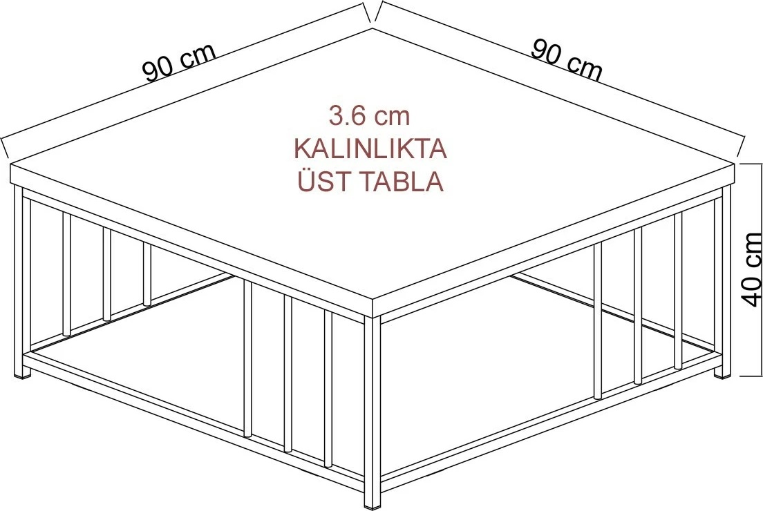 Tavolinë kafeje Hanah Home, Zenn, e bardhë, e zezë