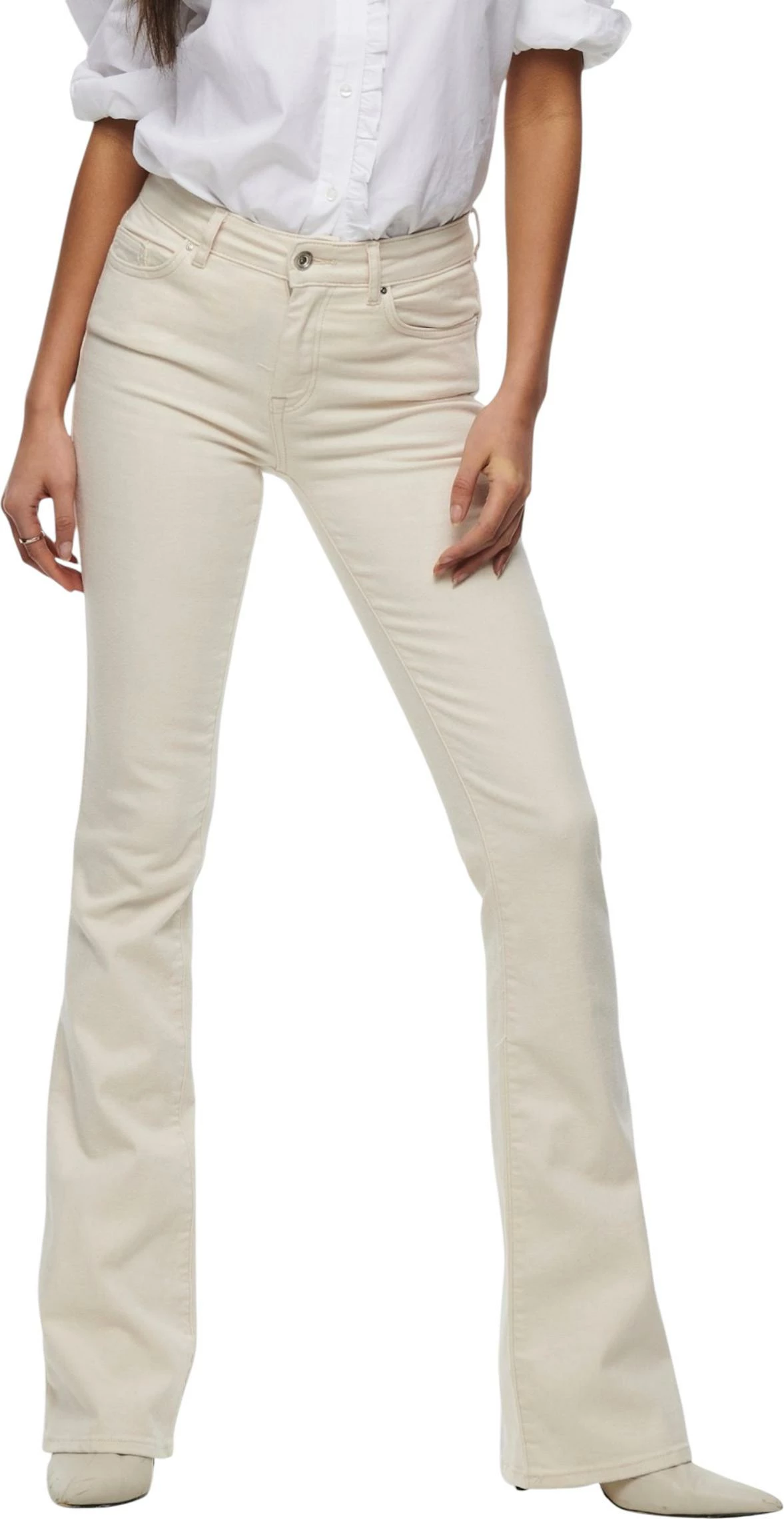 Xhinse për femra Only ONLBLUSH LIFE MID FLARED 15230778, krem (Sour Cream) [Madhësia: XL/32]