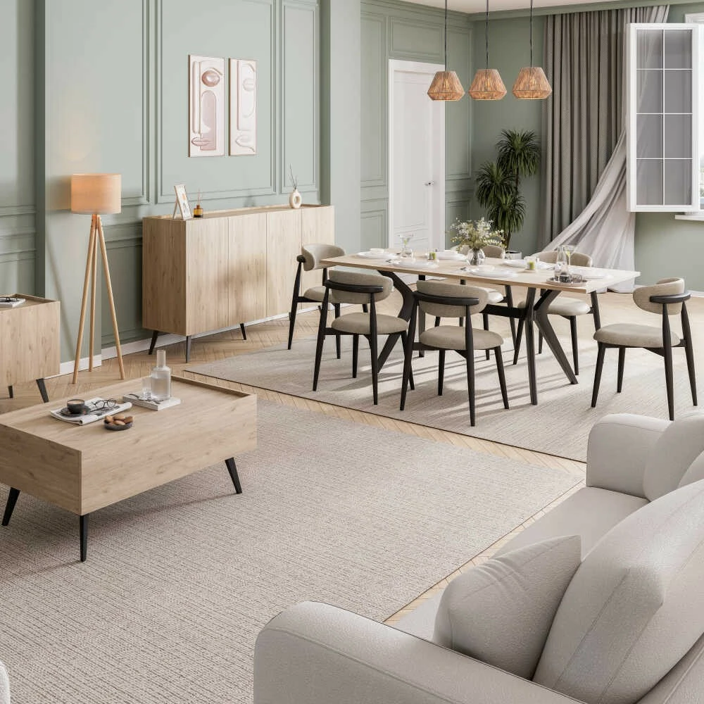 Konsolë Hanah Home, Kns-740-Ff-2, ngjyrë lisi