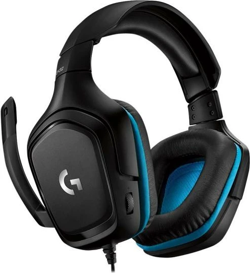 Headset lojrash, Logitech G432 (981-000770), DTS Headphone:X 7.1, drajvera 50 mm, USB + 3.5 mm, e zezë/blu