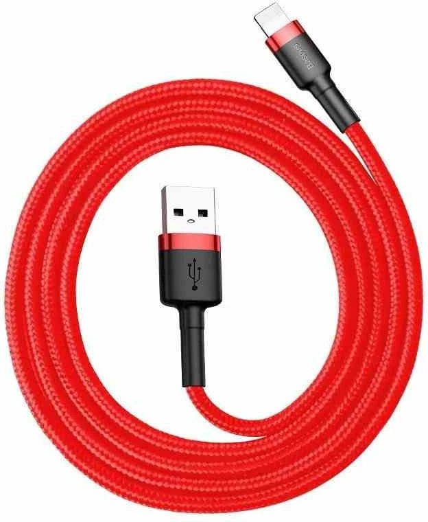 Kabllo USB Lightning Baseus Cafule, 0.5m, 2.4A, e kuqe