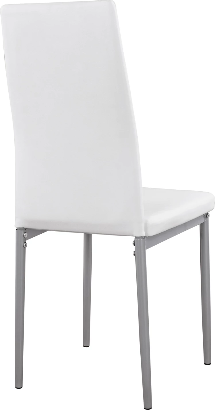 Karrige metalike Lady FH0037.11, kornizë metalike e bardhë PU K/D, 40x48x95 cm, set prej 4 copash