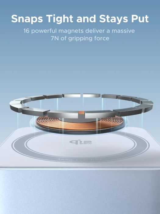Karikues wireless magnetik 2-në-1 UGREEN MagFlow 55960B Qi2 25W, gri, me kabllo USB-C 1 m