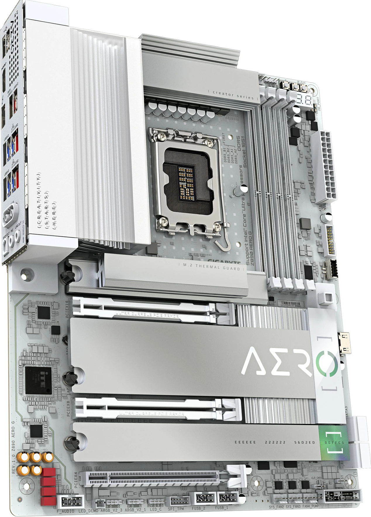 Pllakë amë Gigabyte Z890 AERO G, LGA 1851, DDR5, Wi-Fi 7, Thunderbolt 4, e argjendtë