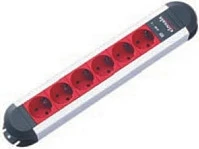 Zgjatues rryme Bachmann PRIMO, 6x CEE7/3 (Schuko), kabllo 2 m, e kuqe