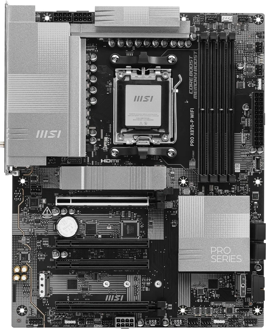 Pllakë amë MSI PRO X870-P WIFI, Socket AM5, ATX, E zezë