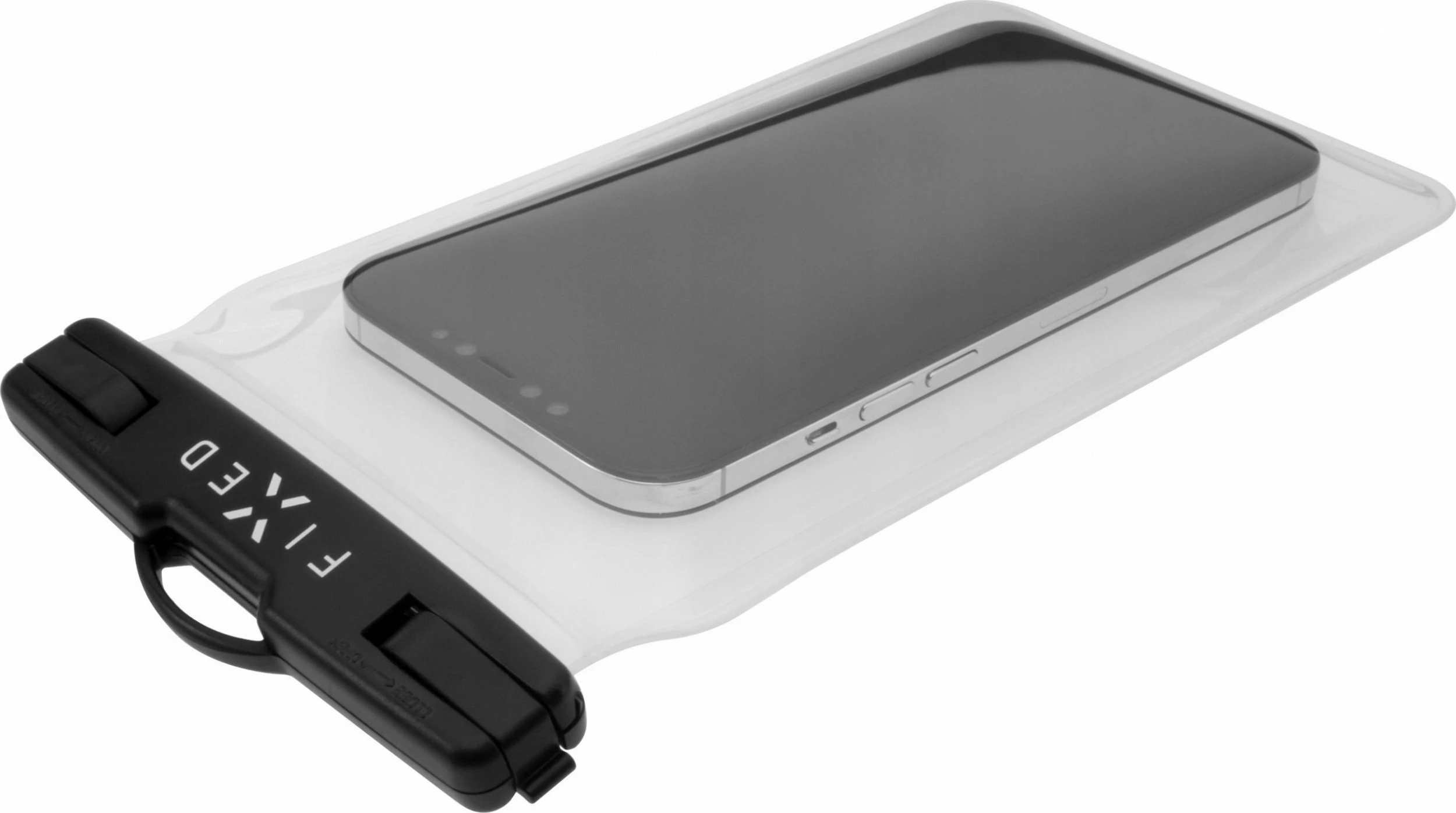 Mbështjellës i papërshkueshëm nga uji Fixed Float FIXFLT-BKK IPX8 për celular deri 7.2\", i zi, me rrip qafe