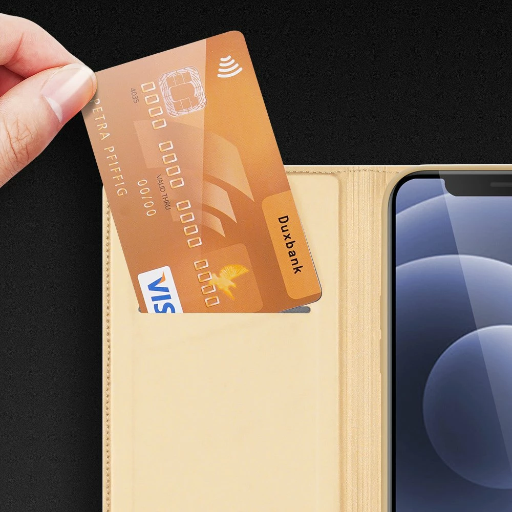 Mbështjellës Dux Ducis Skin Pro Bookcase për iPhone 13 mini, ari