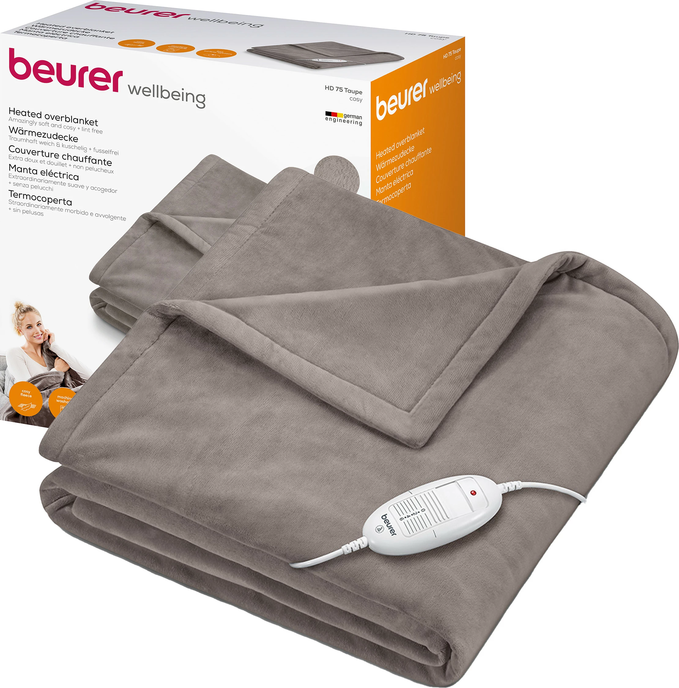 Batanije elektrike ngrohëse Beurer HD 75, 100W, taupe