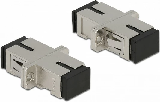 Kuplues fibër optike DeLOCK SC Simplex femër-femër, single-mode, metal, argjendtë