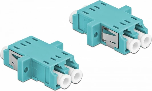 Kuple fibrë optike DeLOCK LC Duplex, Female/Female, OM3 Multi-mode, 2 copë, e kaltër