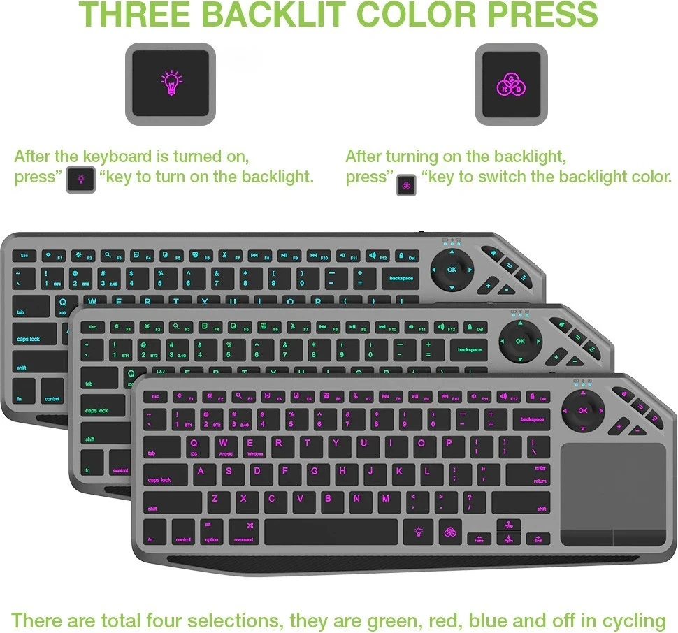 Tastierë TECHly ICTB9801TB, RF Wireless + Bluetooth, QWERTY US English, E zezë