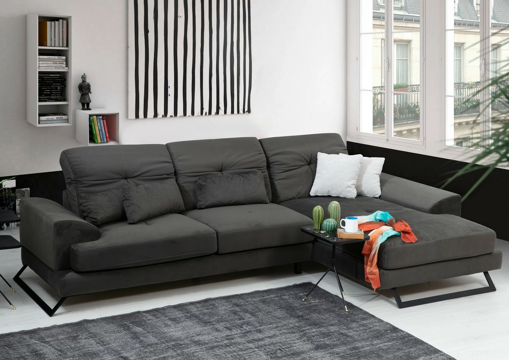 Kënd-sofë Atelier del Sofa, Frido kënd i djathtë (L3+Chl), anthracite