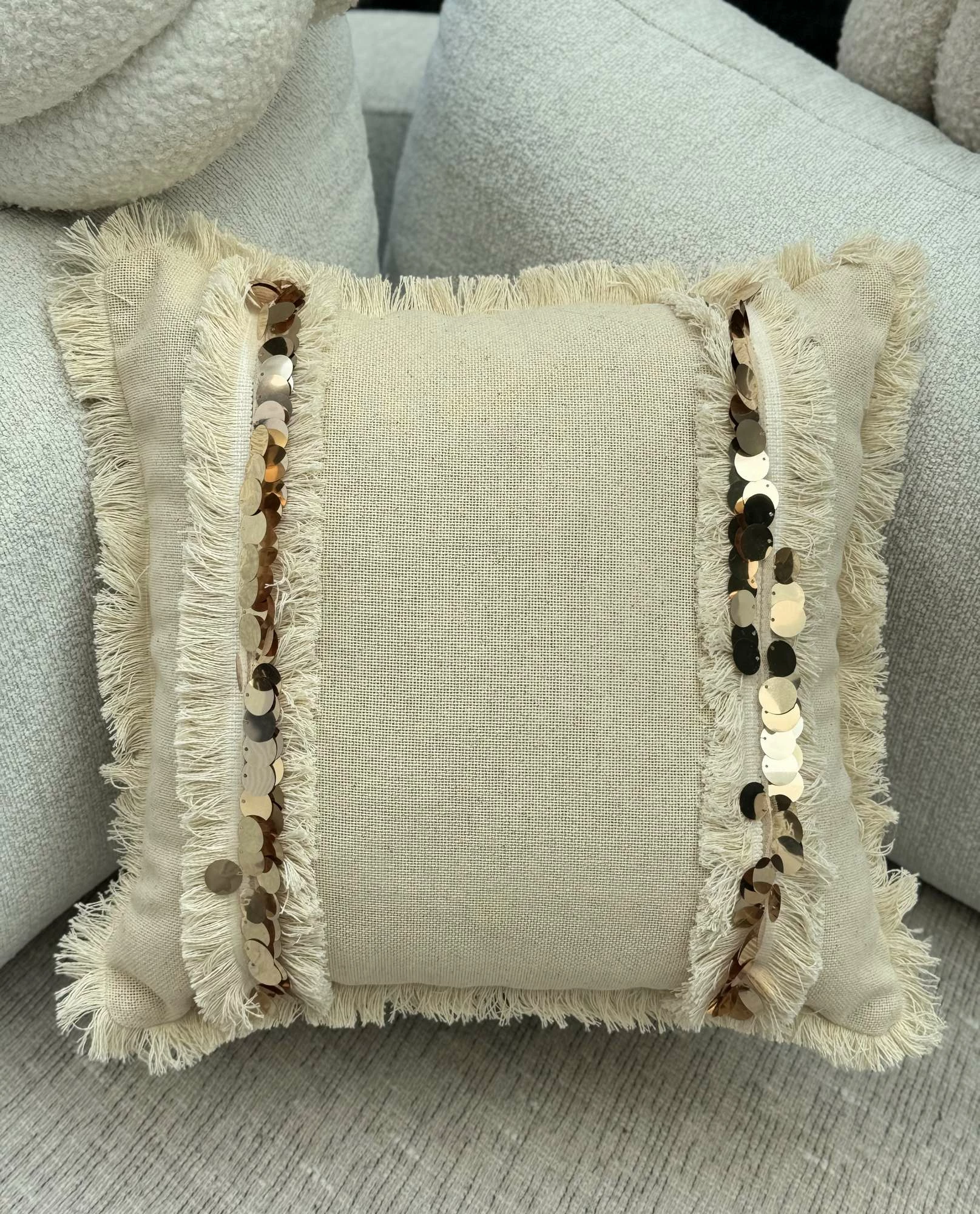 Jastëk dekorativ, mbulesë, bezhë, Evila Originals, KET008, 43x43cm