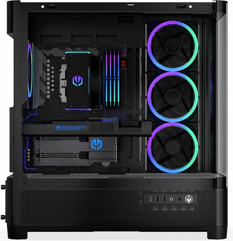 Kasë Endorfy Aquarius 8000 Corona EY2A021, midi tower, e-ATX/ATX, me xham panoramik, USB-C, e zezë