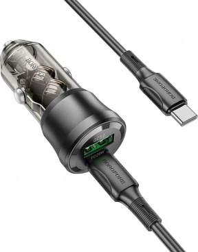 Karikues makine BOROFONE BZ325 38W PD QC 3.0, USB-A 18W + Type-C 20W, kabllo Type-C në Type-C 1m, e zezë