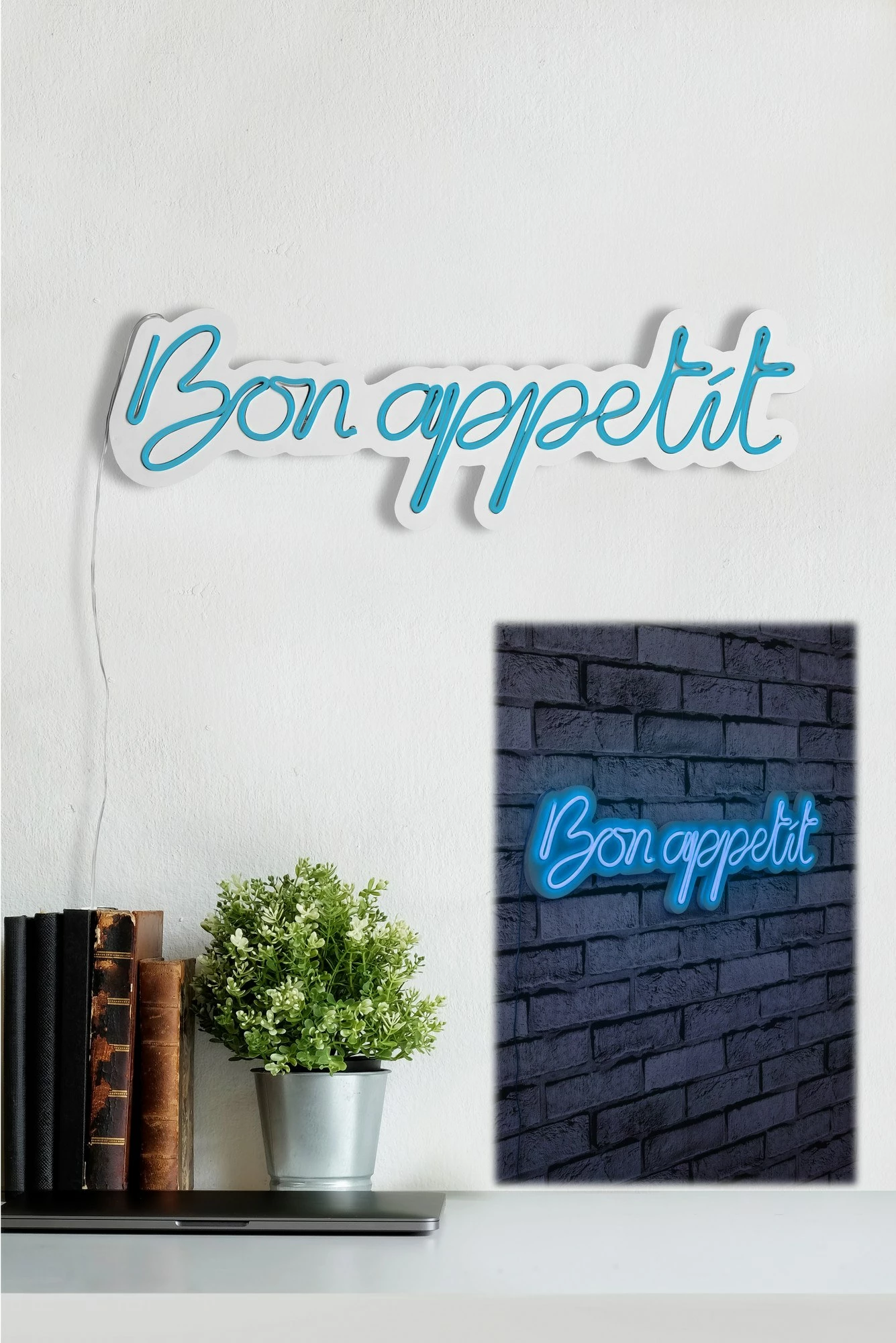 Dritë dekorative LED plastike, Bon Appetit, ngjyrë blu