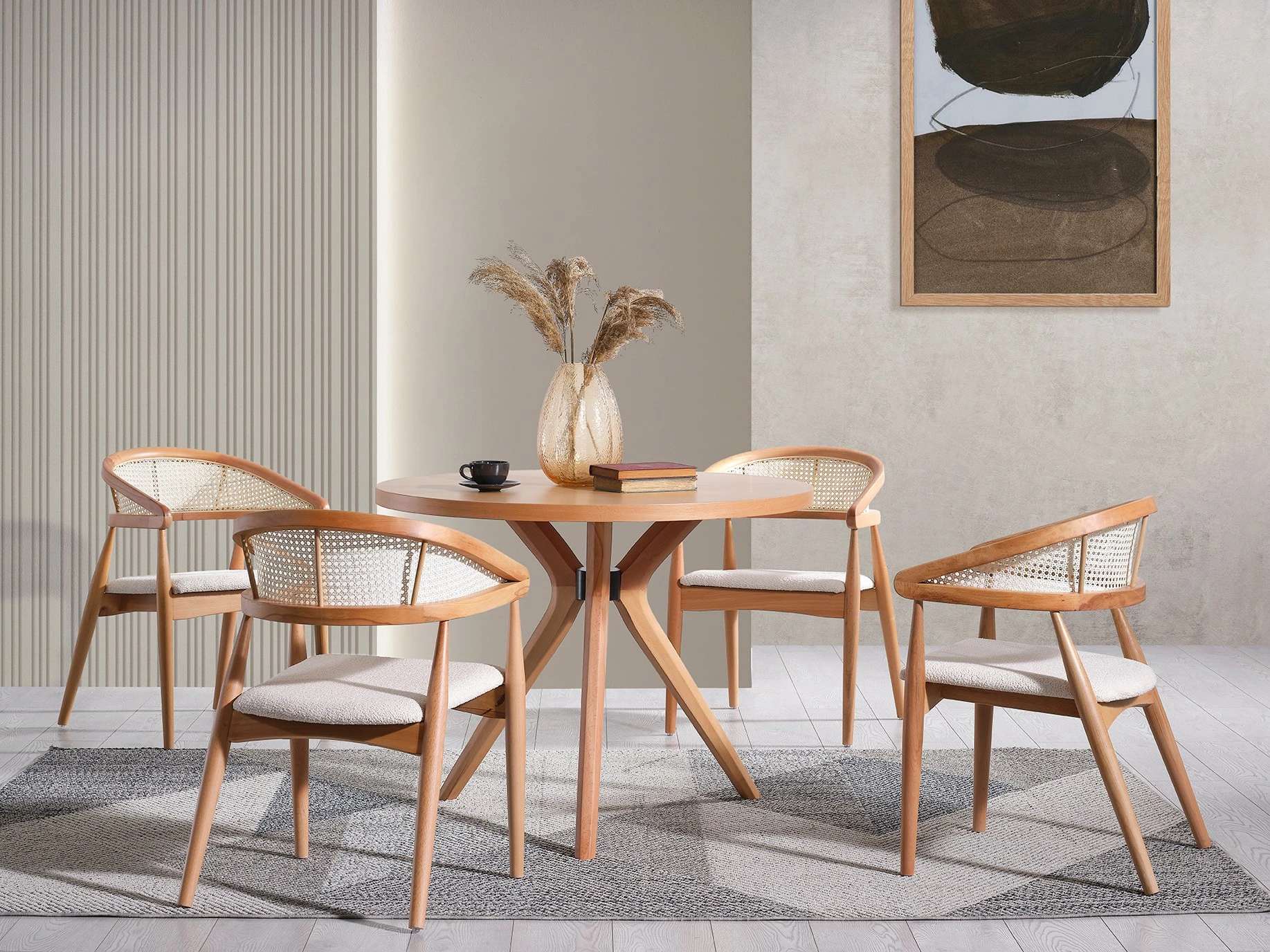 Tavolinë ngrënieje, dru ahu natyral, Skye Decor, Vegas