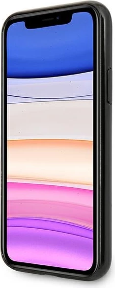 Mbështjellës Mercedes MEHCN61ESPBK për iPhone 11, hardcase, Silver Stars Pattern, zi