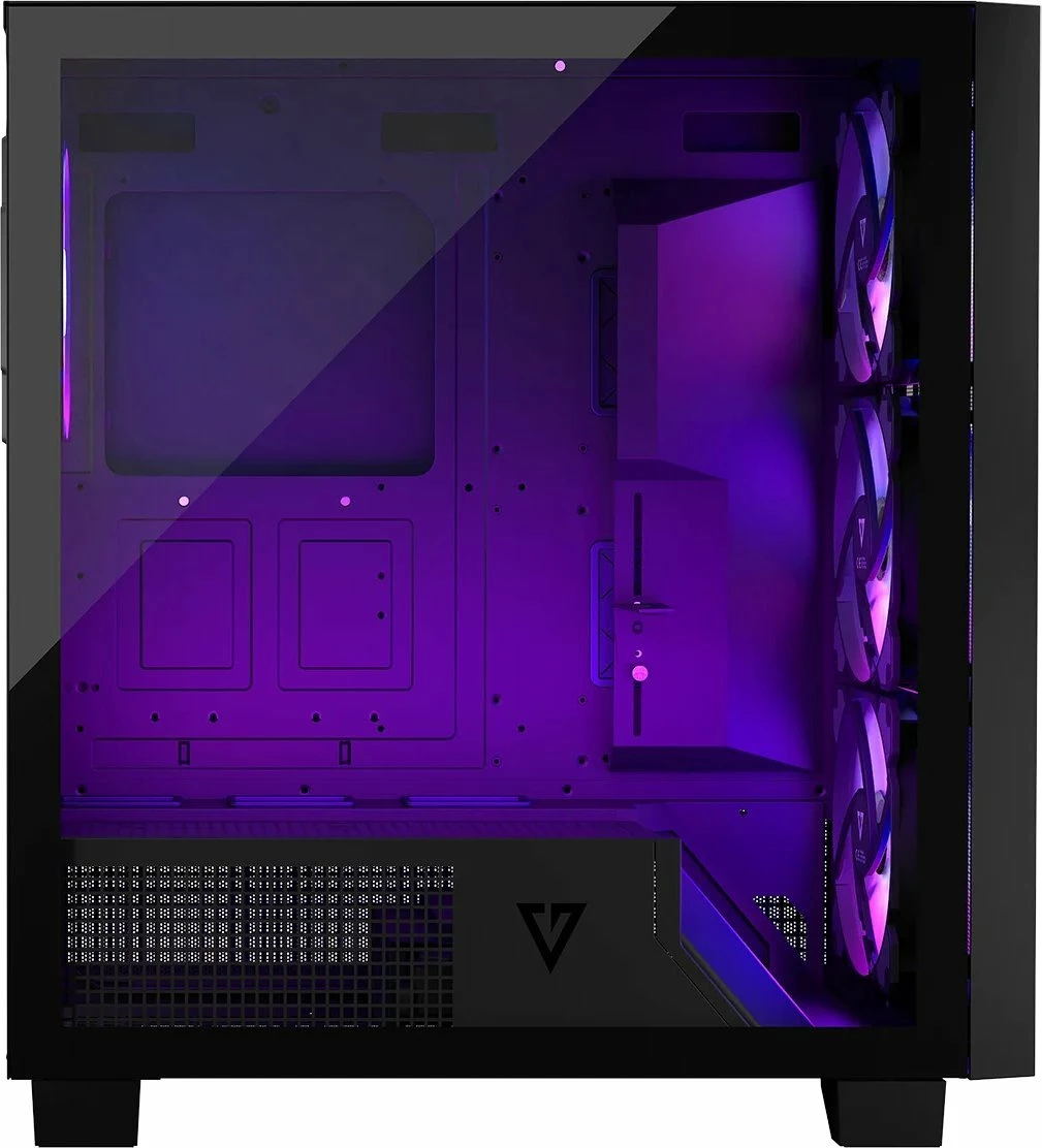 Kasë Modecom Perun Apex ARGB AT-PERUN-4F-ARGB-10-000000-0002, Midi Tower ATX/mATX/ITX, 4x 140mm ARGB fan, USB-C, e zezë