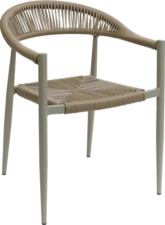 Karrige Fagen e grumbullueshme, alumini-rattan pe, ngjyrë natyrale, 56x60x78cm