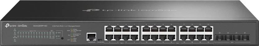 Switch TP-Link Omada 24-Port 2.5GBASE-T dhe 4-Port 10GE SFP+, Managed, L2+, 2.5G Ethernet, PoE, Rack mounting, 1U
