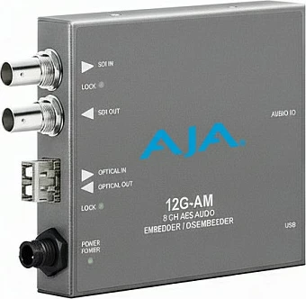 Konvertues SDI Audio AJA 12G-AM, 12G-SDI, 8-kanal AES, gri