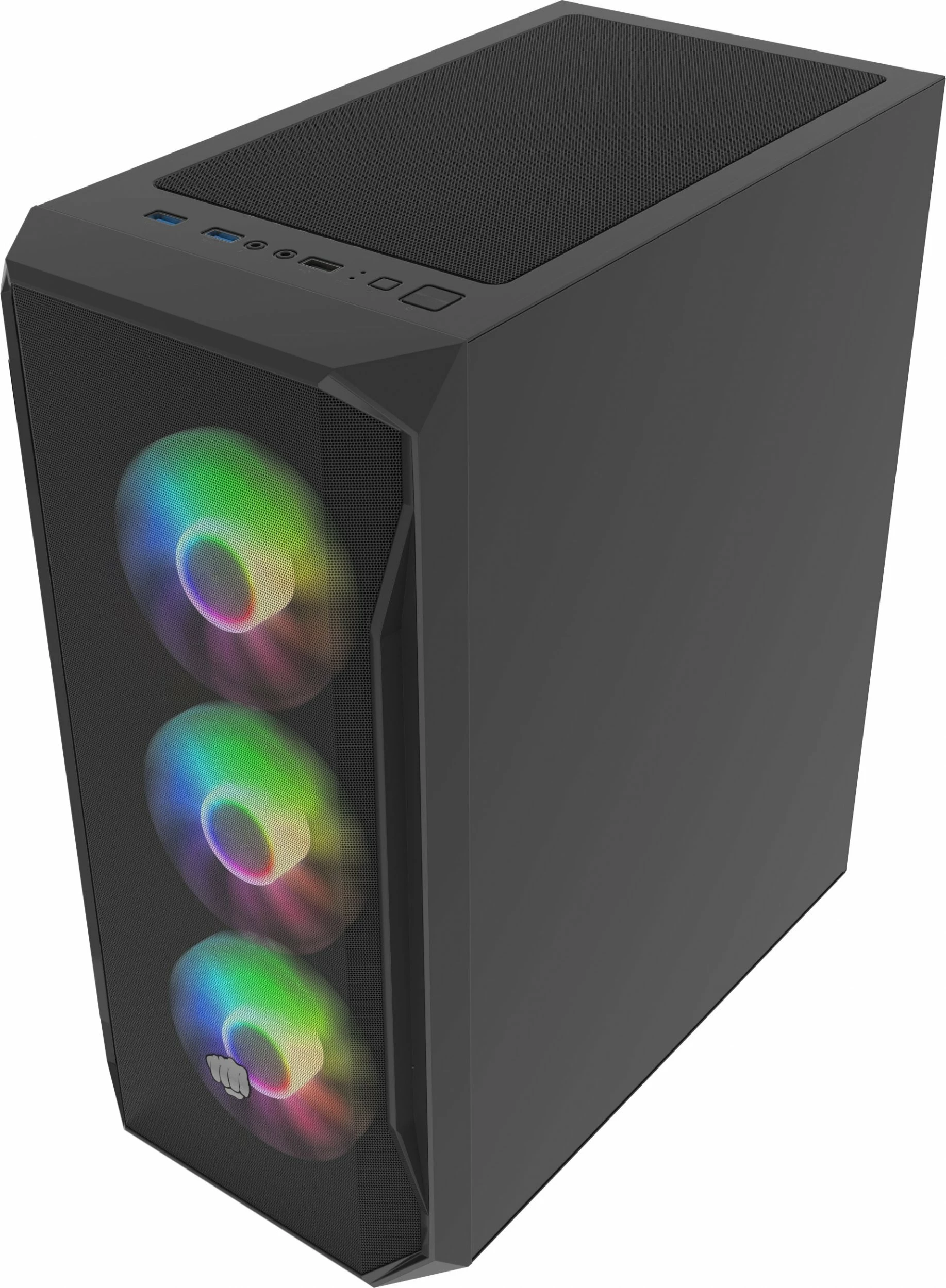 Kasë Fury Shobo SH4F RGB (NFO-2154) Midi Tower, ATX/µATX/Mini-ITX, 4x120mm RGB fan, tempered glass, e zezë