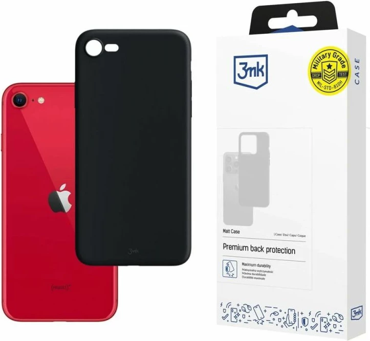 Maskë telefoni 3mk Matt Case për iPhone SE 2020/2022, e zezë