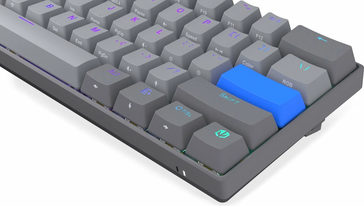 Tastierë mekanike Endorfy Thock V2 Compact Wireless EY5A132, 60%, RGB, USB/Bluetooth/2.4GHz, switch ENDORFY Yellow by Gateron, gri
