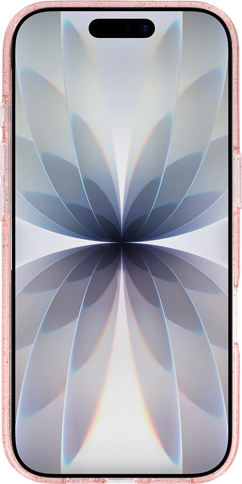 Mbështjellës MagSafe silikoni me glitter për iPhone 17, ONASI 23900, transparent rozë me glitter