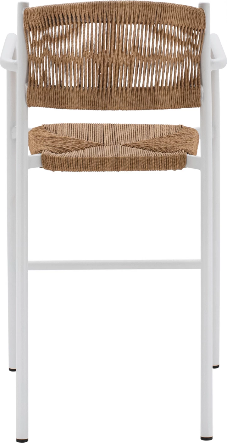 Karrige për bar alumini e bardhë me litar bezhë FH5785.01 56x59x107 cm