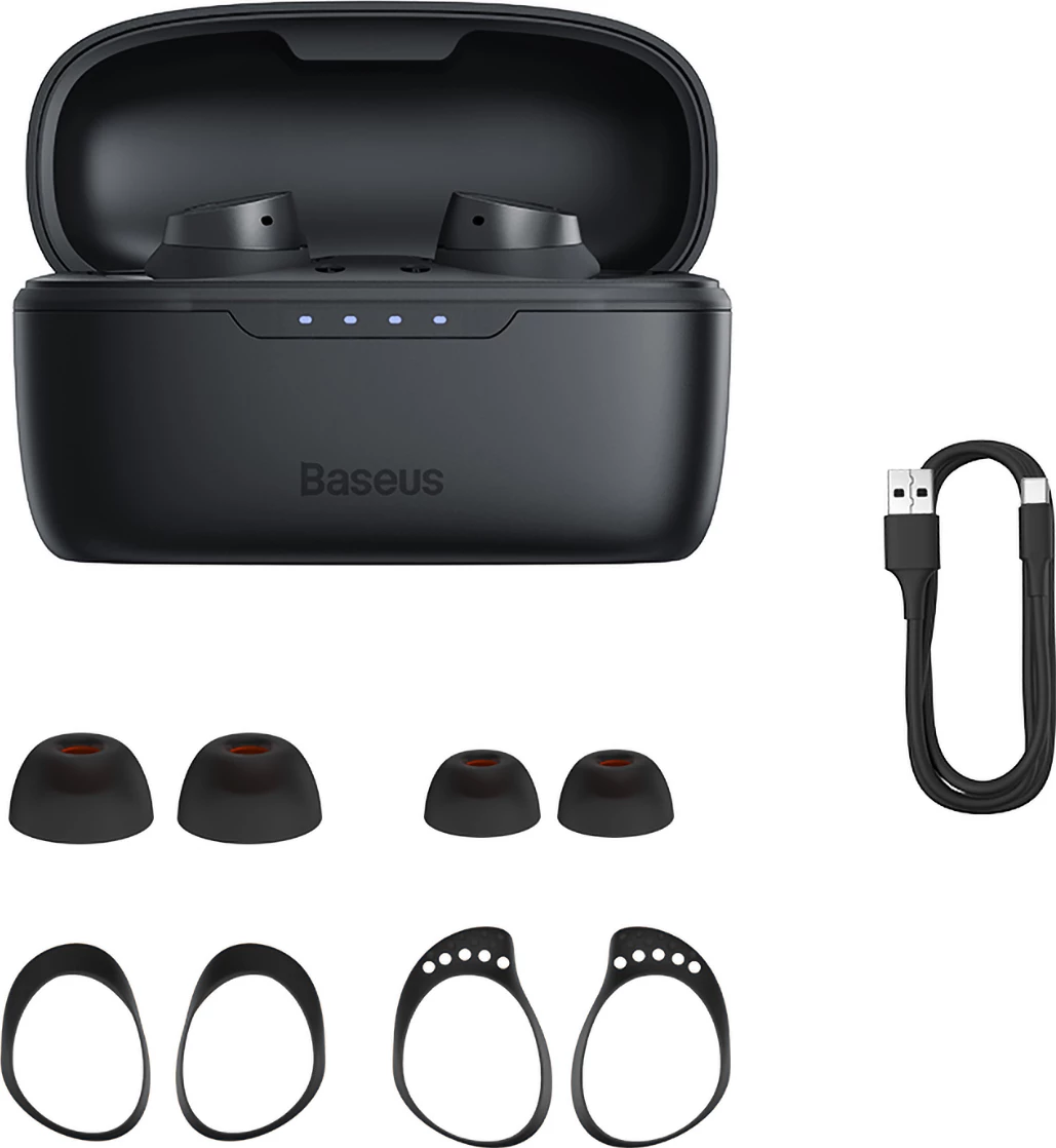 Kufje wireless Baseus Bowie MA10 TWS me ANC, 140 orë bateri, Bluetooth 5.3, të zeza
