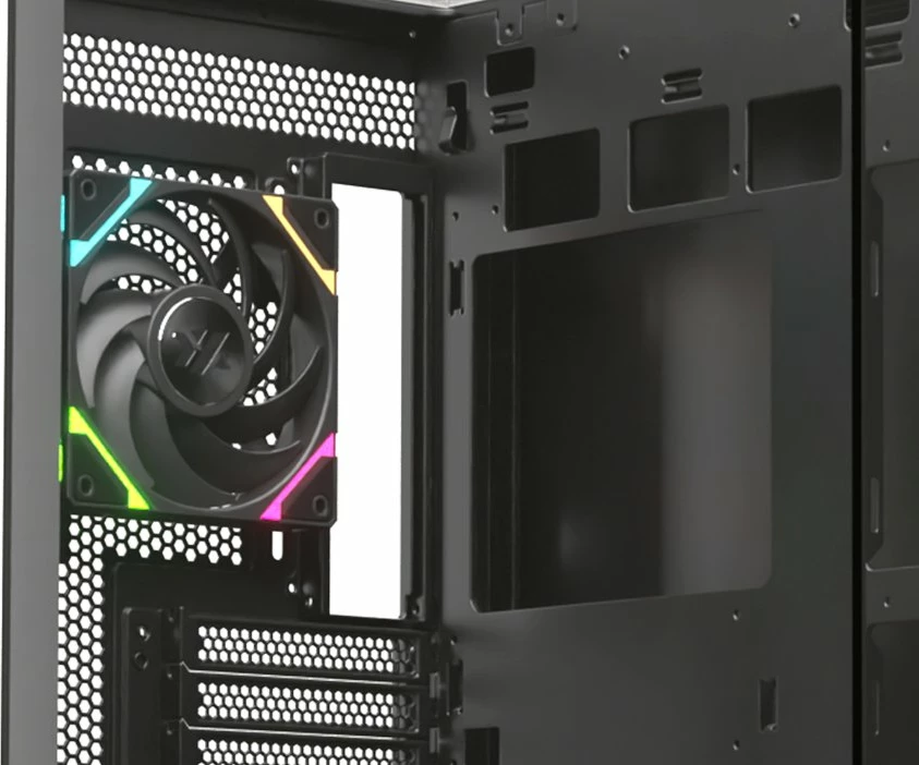 Kasë XYZ PC GEAR Trifecta X-CS-TRIFECTA-B, Midi Tower ATX, xham i kalitur, ARGB, USB-C, e zezë
